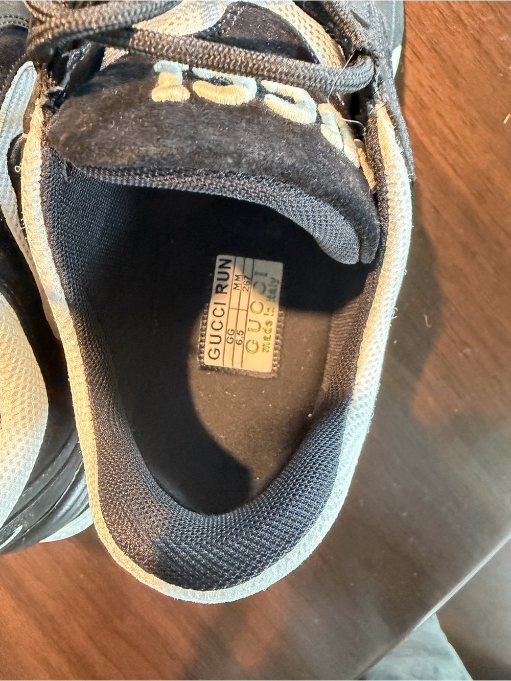 Gucci Mens black and white Sneakers